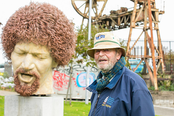 Jim Callery,founder of the National Famine Museum arrives at EPIC, the Emigration Musuem on his 90th birthday having just completed the 165km National Famine Walkway. Photo by Paul Kelly -1
